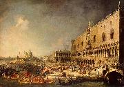 Giovanni Antonio Canal Empfang eines franzosischen Gesandten in Venedig oil